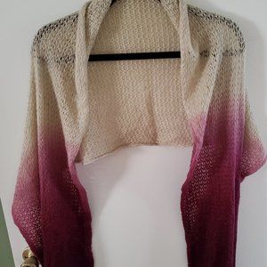 Joy Susan Mohair Scarf Wine to Taupe Color Fade